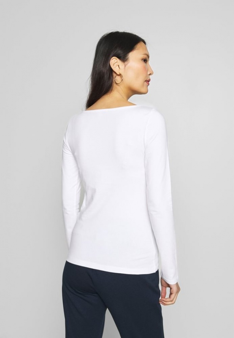 Anna Field Long Sleeved Top T-shirts Dames Wit | 3279-IUYXJ