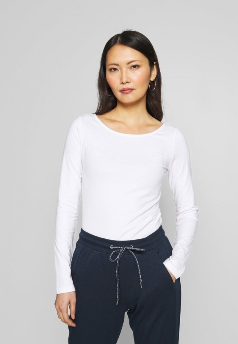 Anna Field Long Sleeved Top T-shirts Dames Wit | 3279-IUYXJ