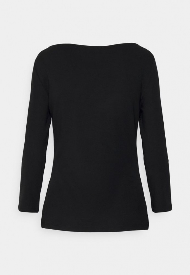 Anna Field Long Sleeved Top T-shirts Dames Zwart | 2793-GXRYE