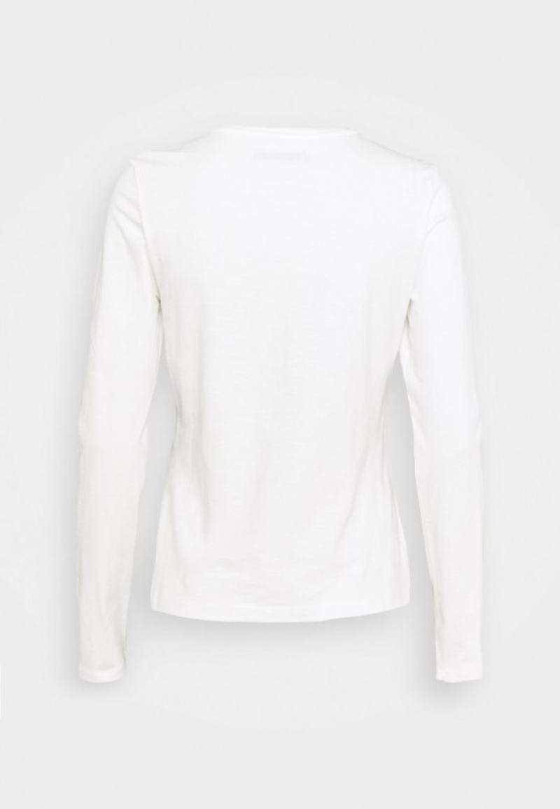 Anna Field Long Sleeved Top T-shirts Dames Wit | 1849-KEQLA