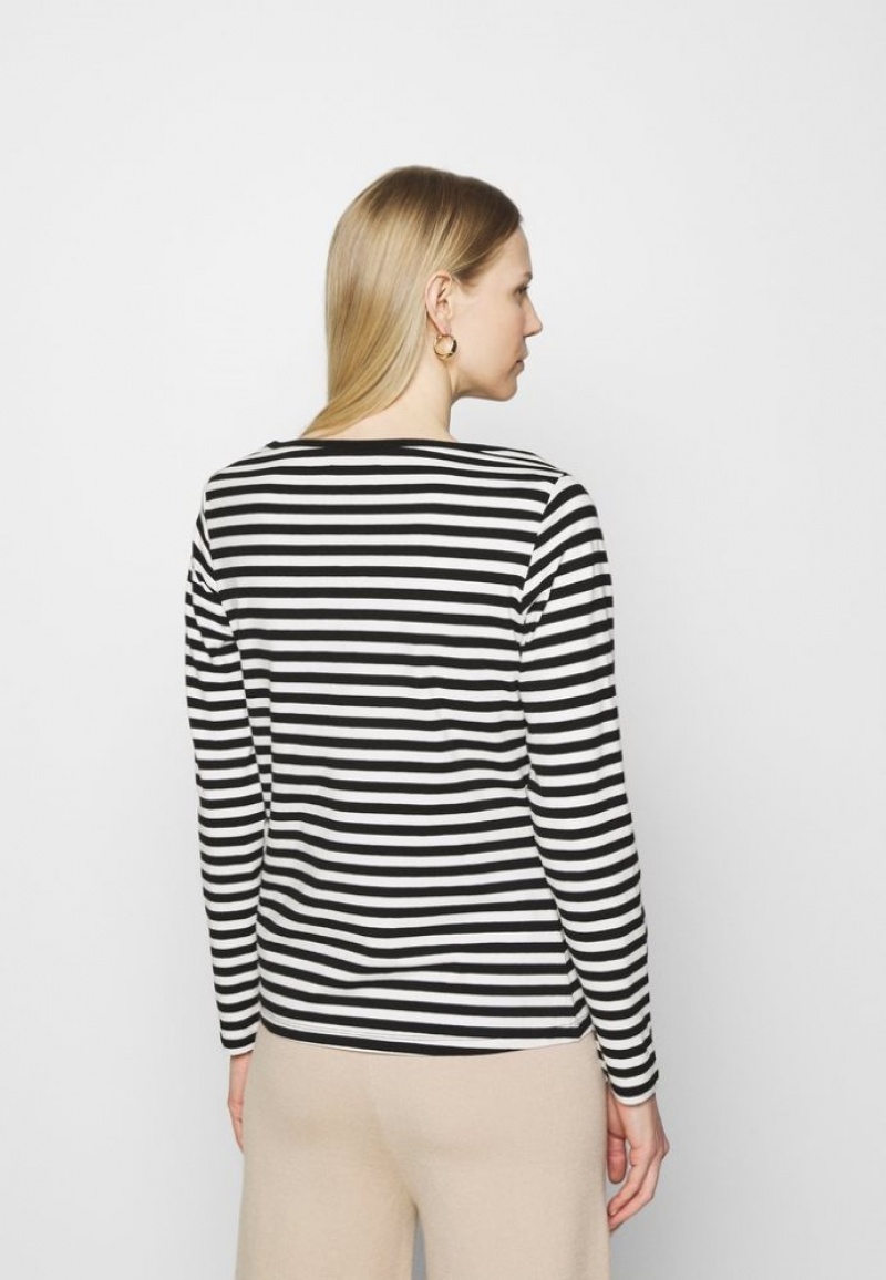 Anna Field Long Sleeved Top T-shirts Dames Zwart | 1274-FWRJZ