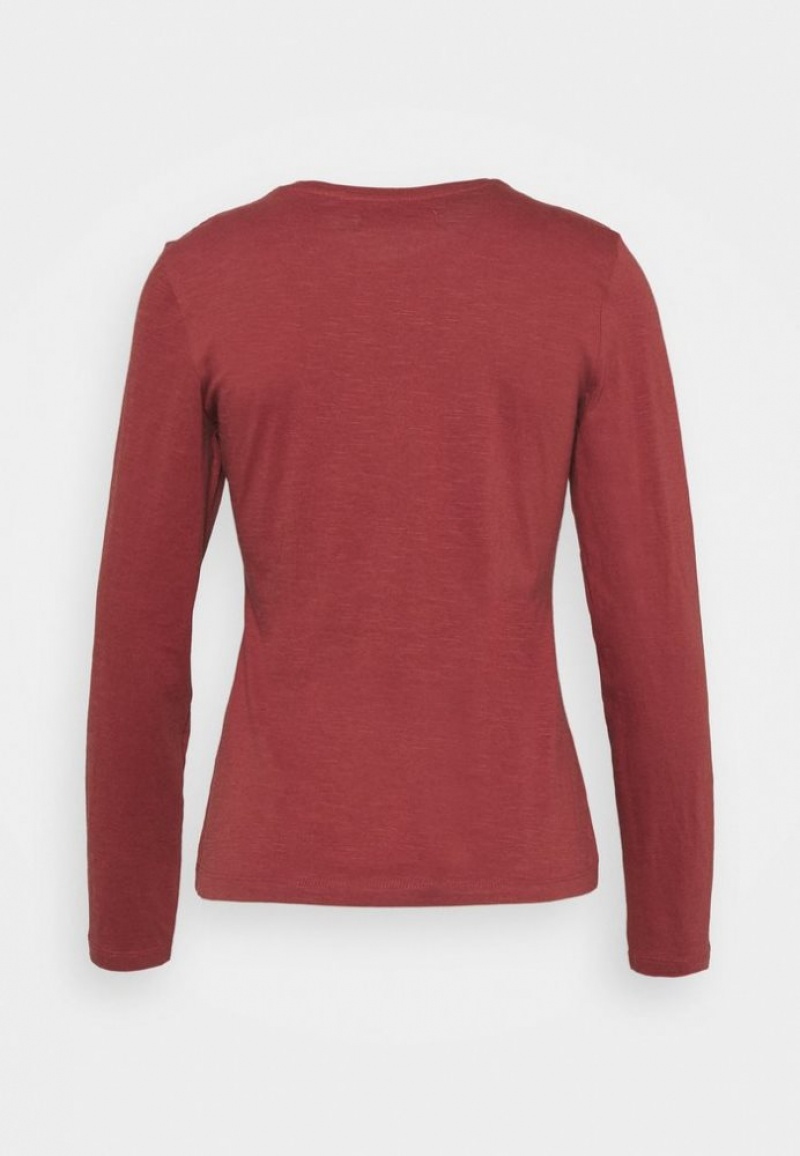 Anna Field Long Sleeved Top T-shirts Dames Rood | 7980-RTXSQ