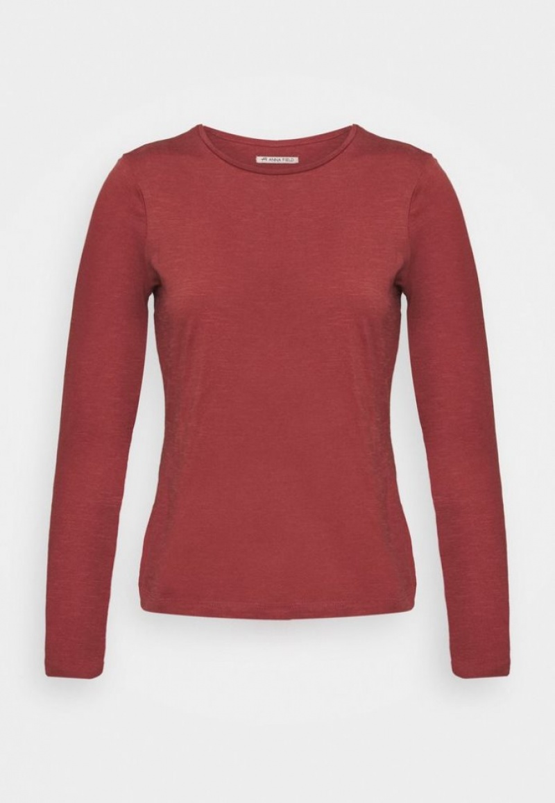 Anna Field Long Sleeved Top T-shirts Dames Rood | 7980-RTXSQ