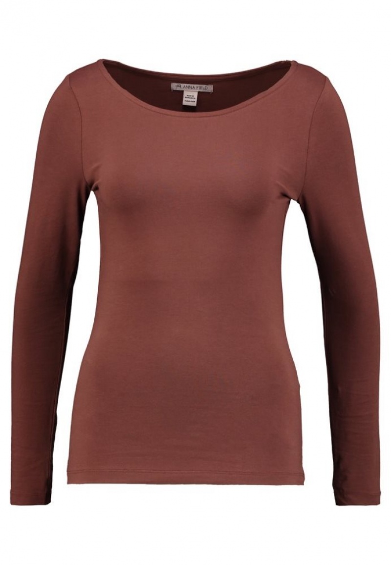 Anna Field Long Sleeved Top T-shirts Dames Bruin | 7204-TJRZE