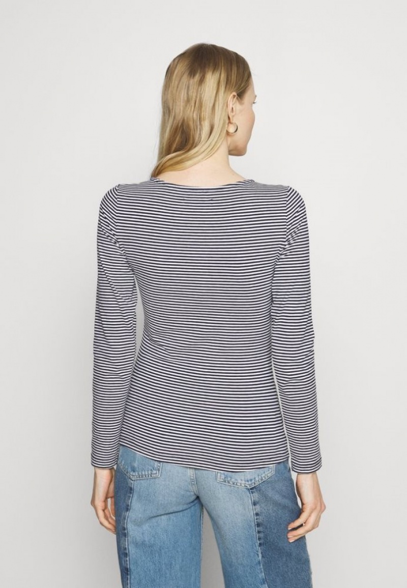 Anna Field Long Sleeved Top T-shirts Dames Donkerblauw | 6024-YLXPB