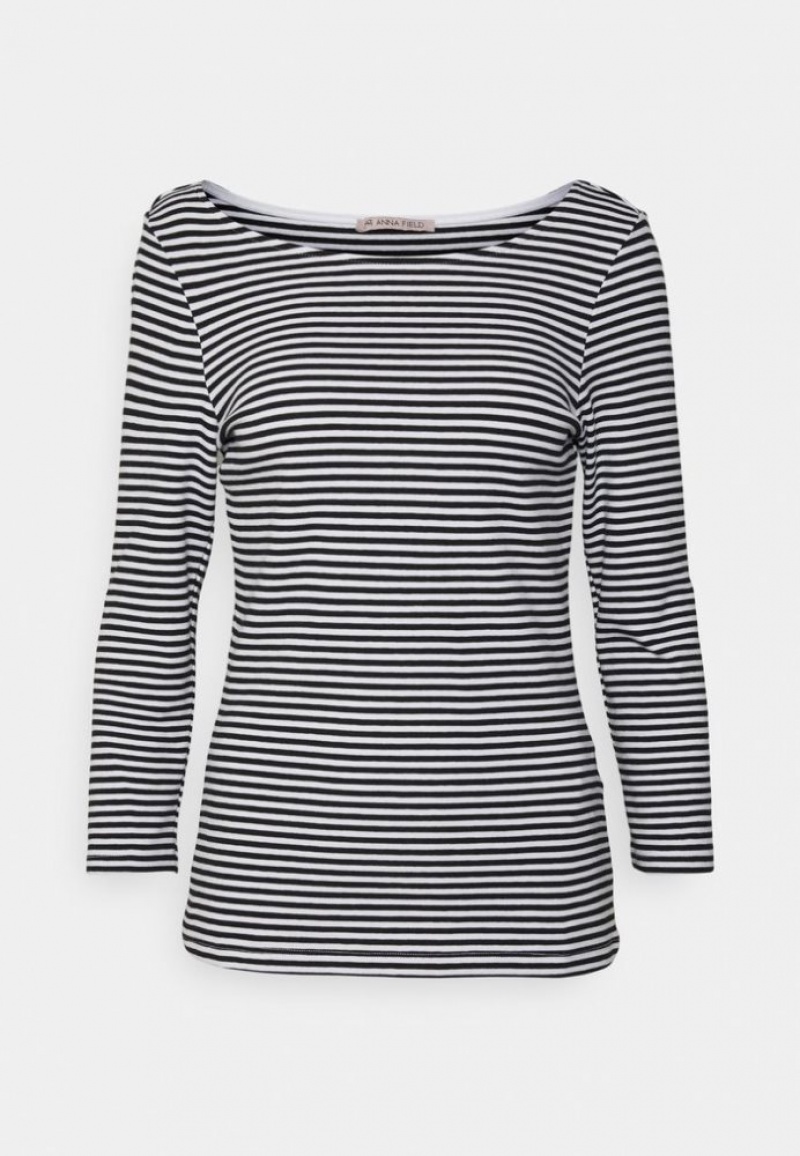 Anna Field Long Sleeved Top T-shirts Dames Zwart | 6019-ACSBW