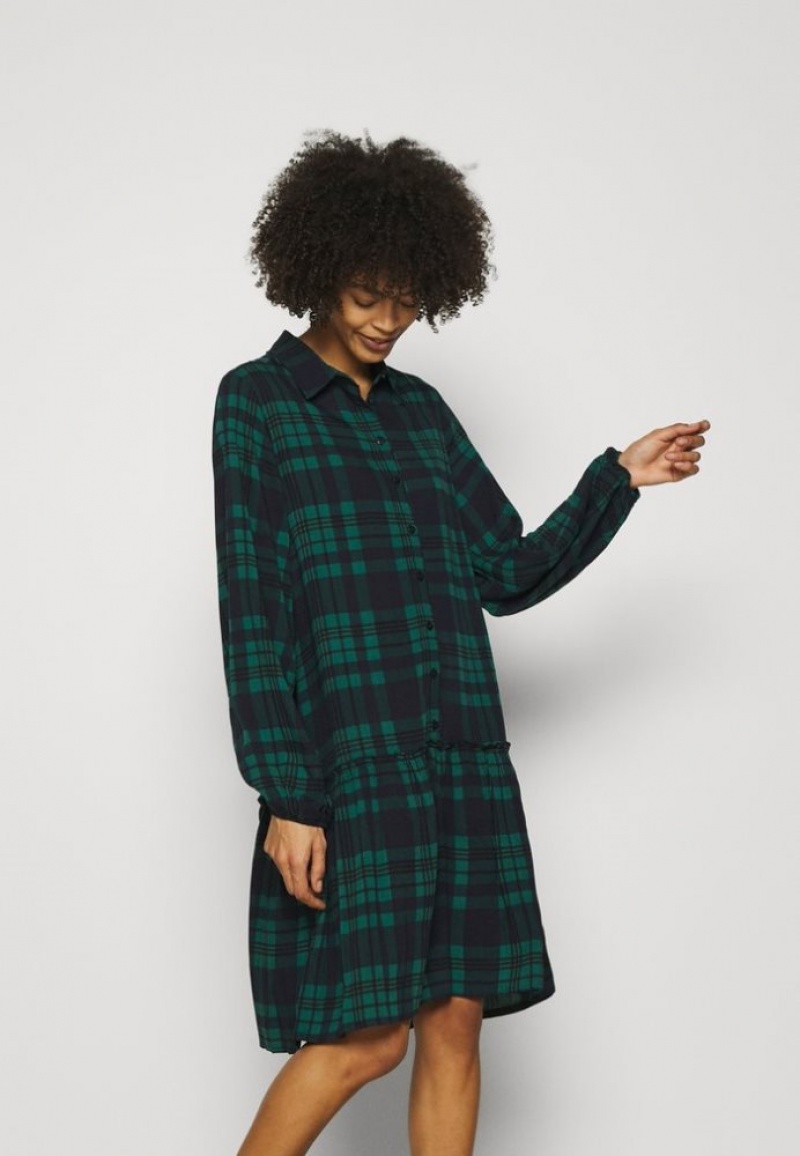 Anna Field Oversized Shirt Jurken Jurk Dames Groen | 3648-GEFRT