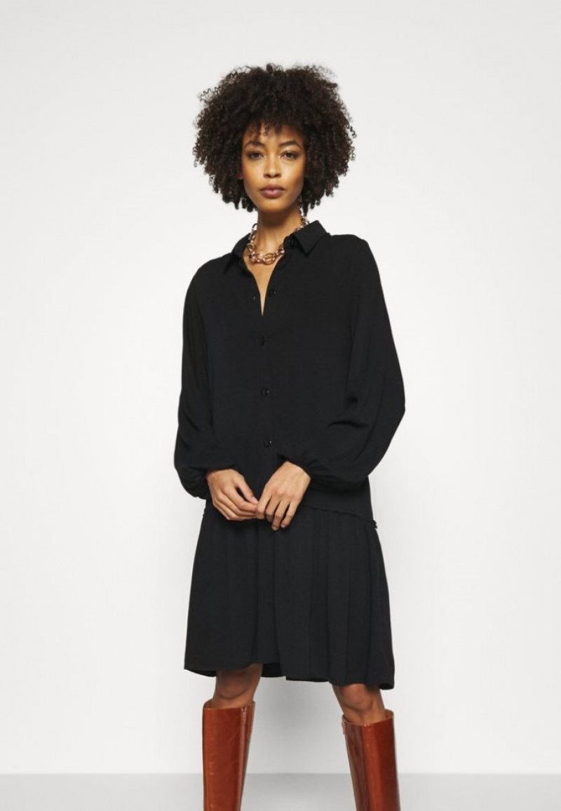 Anna Field Oversized Shirt Jurken Jurk Dames Zwart | 2734-XKWSU