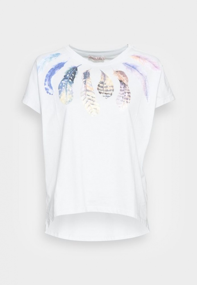 Anna Field Print T Shirt T-shirts Dames Lichtblauw | 4260-SNLMV