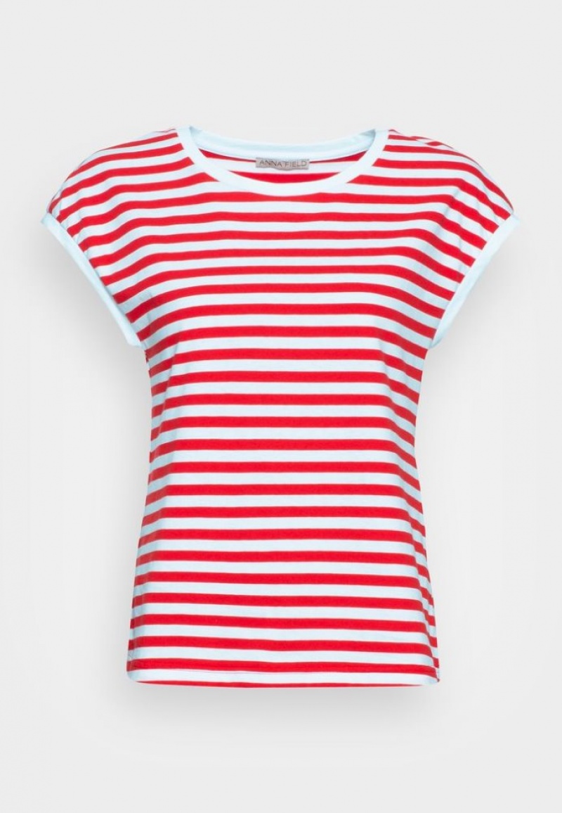 Anna Field Print T Shirt T-shirts Dames Rood | 6948-JWQHU