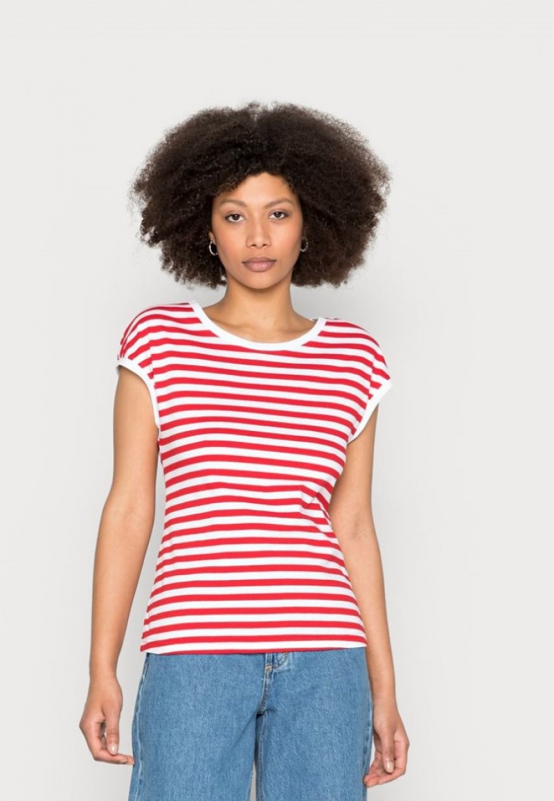 Anna Field Print T Shirt T-shirts Dames Rood | 6948-JWQHU