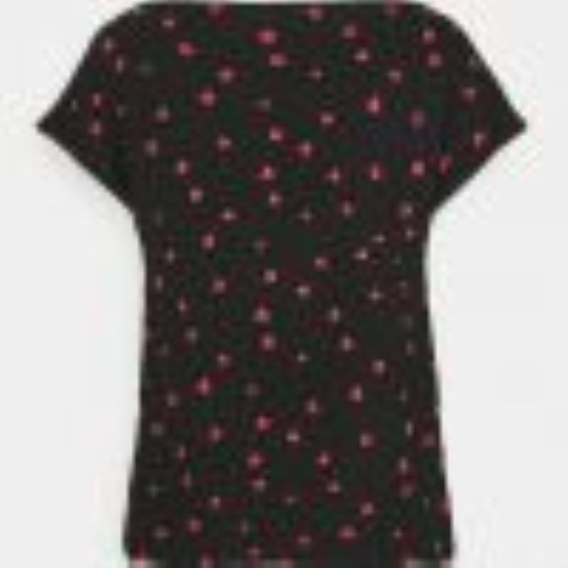 Anna Field Print T Shirt T-shirts Dames Zwart | 6248-LXJMD