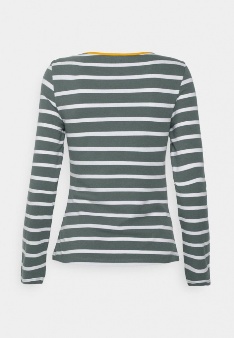 Anna Field Stripey Contrast Long Sleeved Top T-shirts Dames Lichtgroen | 7289-SMAOL