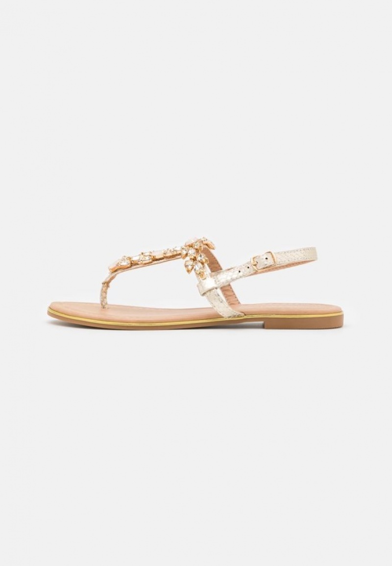 Anna Field T Bar Sandals Sandalen Dames Goud | 5341-POENI