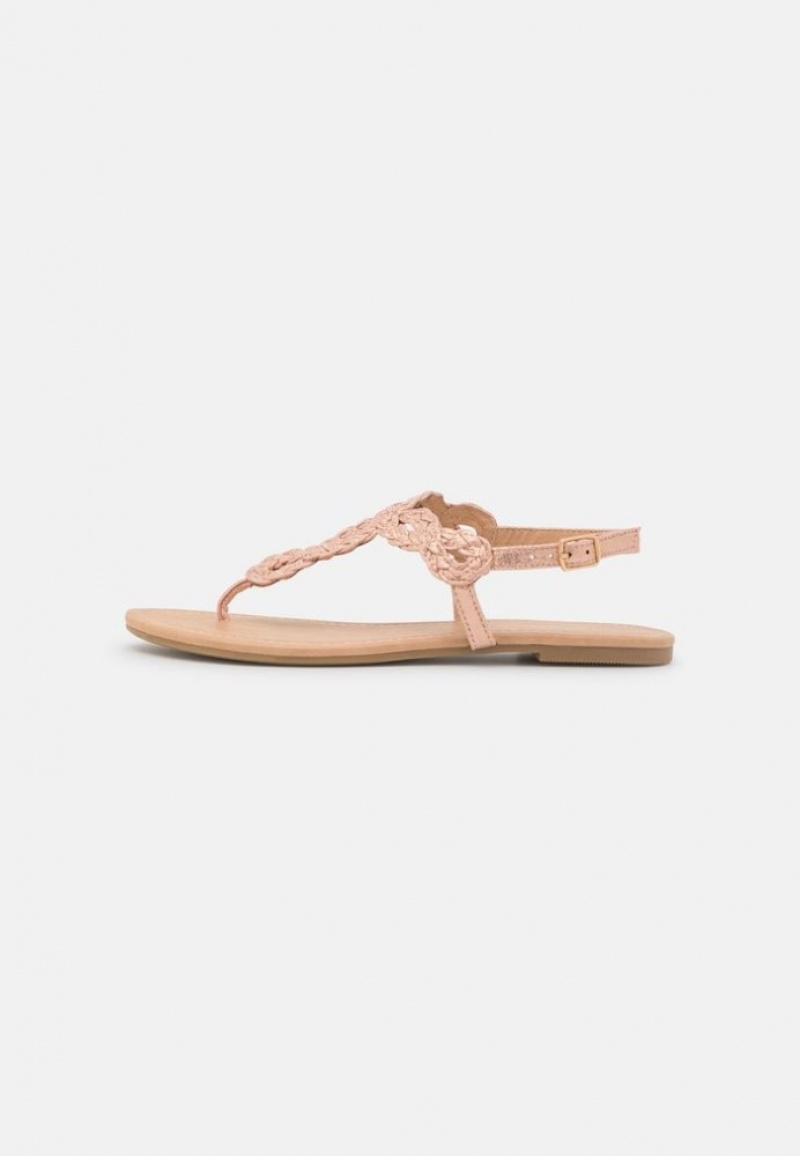 Anna Field T Bar Sandals Sandalen Dames Roze Goud | 5179-RBUDS