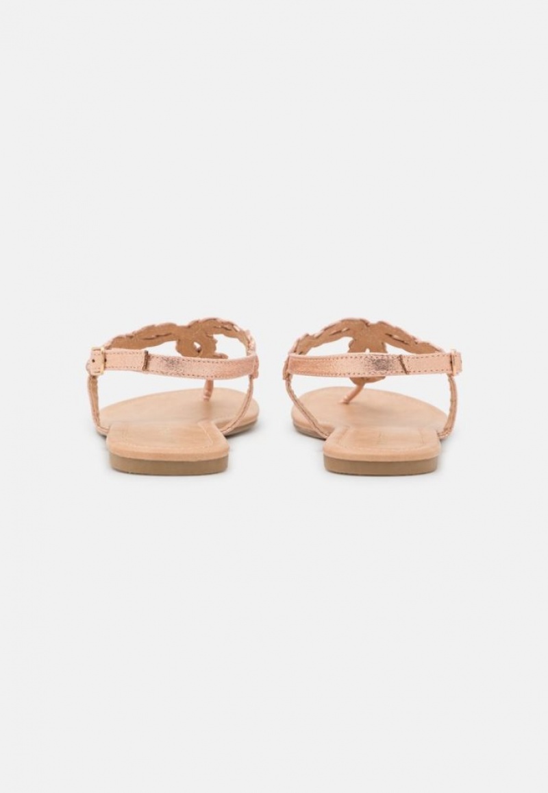 Anna Field T Bar Sandals Sandalen Dames Roze Goud | 5179-RBUDS