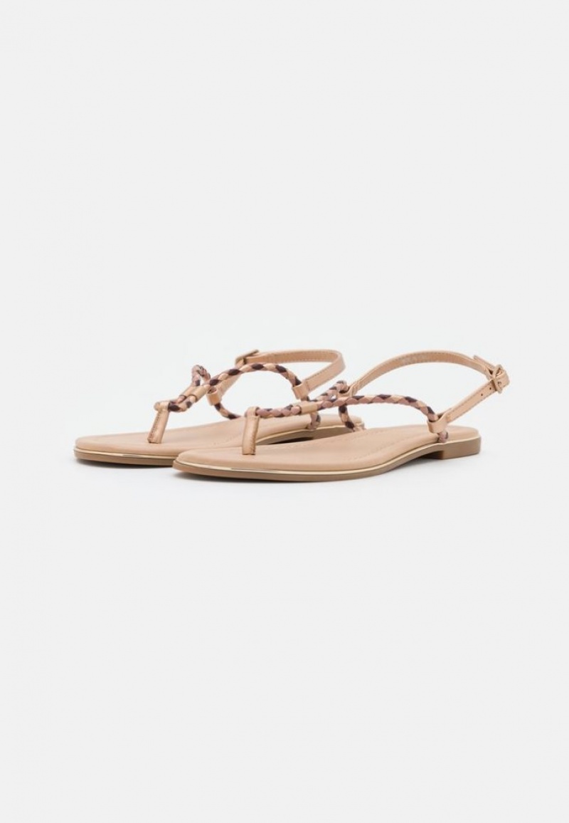 Anna Field T Bar Sandals Sandalen Dames Roze Goud | 3497-ANLWG