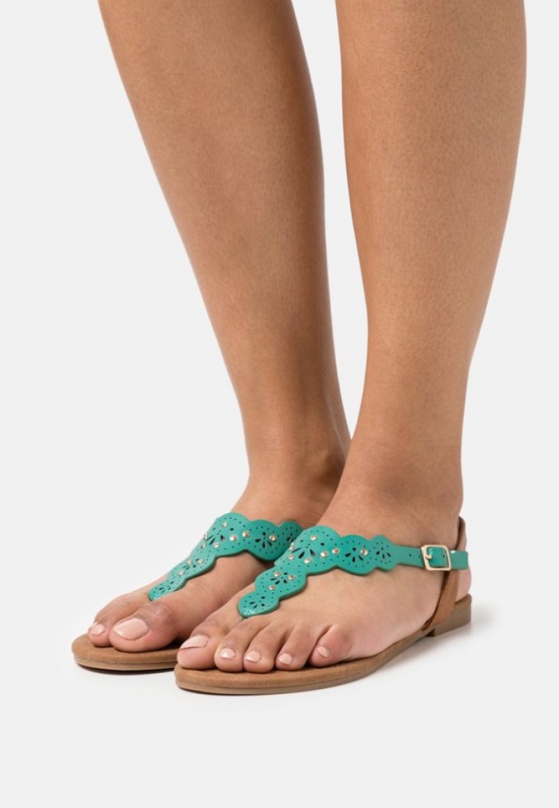 Anna Field T Bar Sandals Sandalen Dames Turquoise | 2158-LBIZM