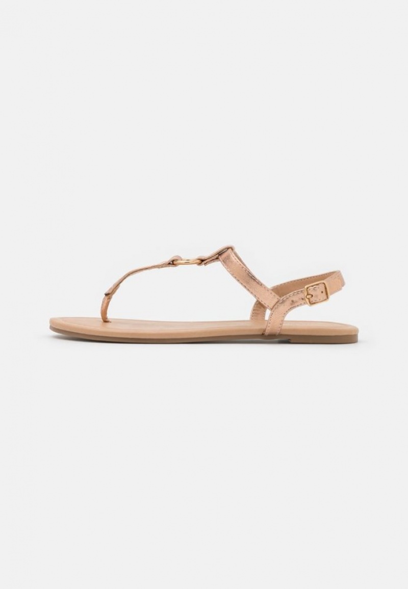 Anna Field T Bar Sandals Sandalen Dames Roze Goud | 1905-CWKBZ