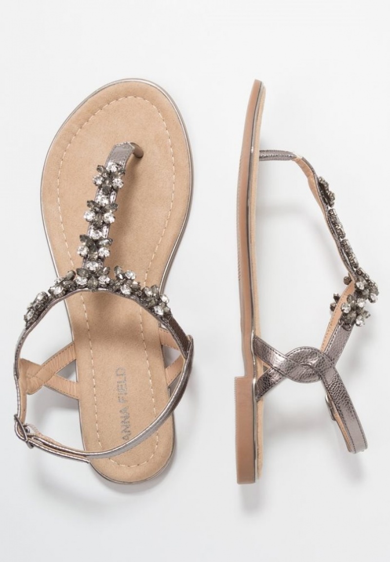 Anna Field T Bar Sandals Sandalen Dames Grijs | 8345-UPOAR