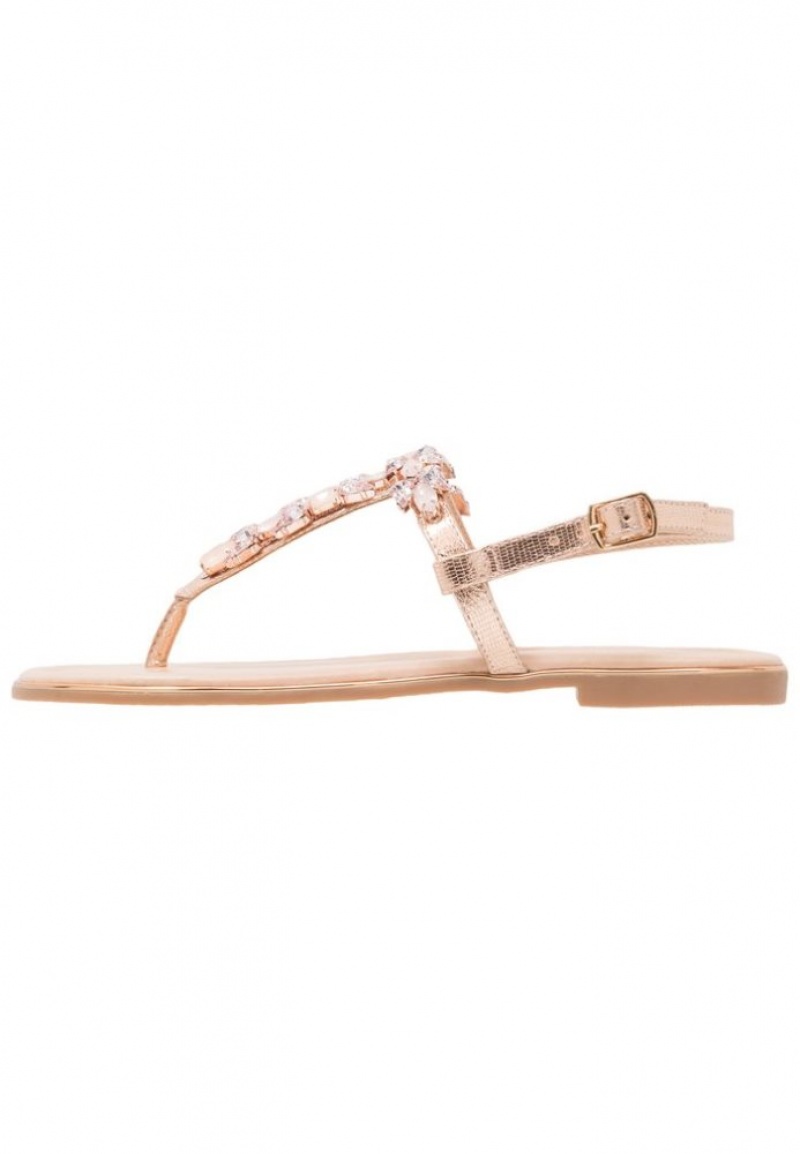 Anna Field T Bar Sandals Sandalen Dames Roze Goud | 8295-IYEQA