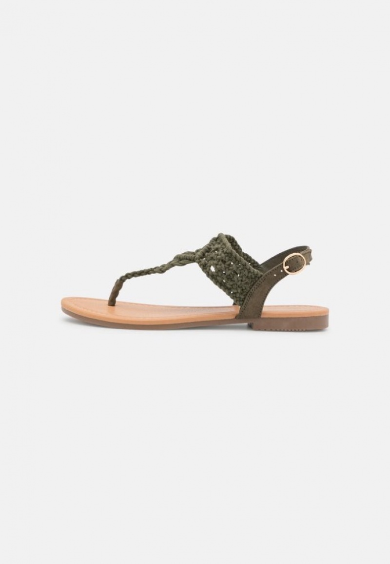 Anna Field T Bar Sandals Sandalen Dames Khaki | 7208-EJAWU