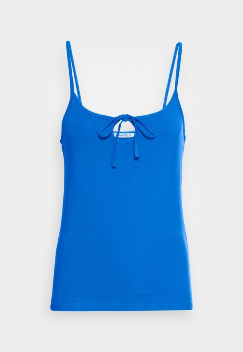 Anna Field Top T-shirts Dames Blauw | 2409-GDLVX