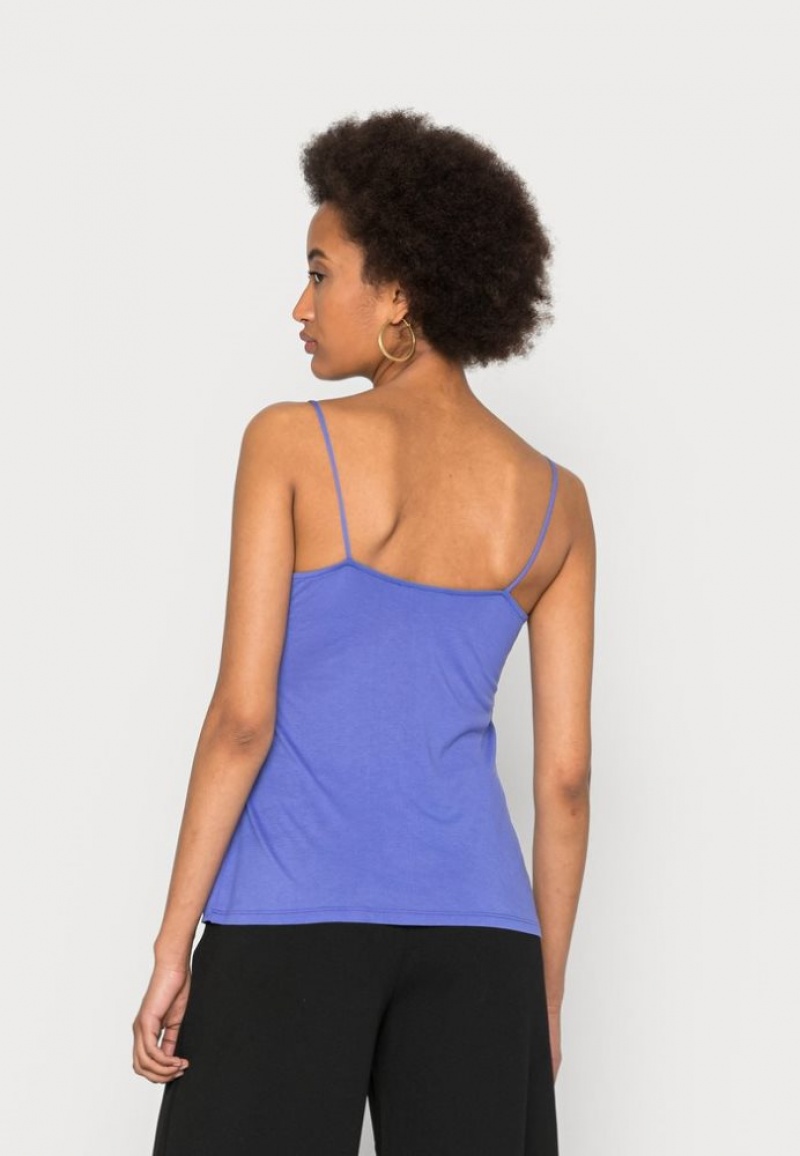 Anna Field Top T-shirts Dames Blauw | 9146-UQNIT