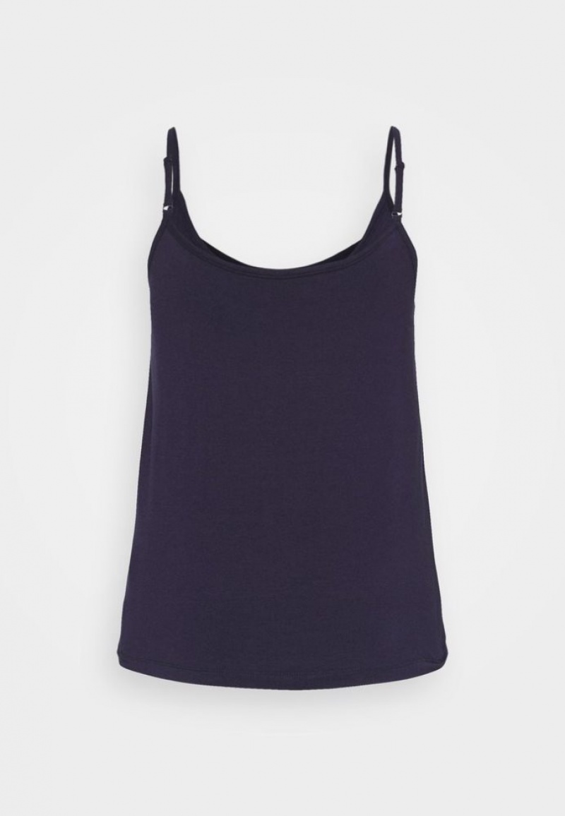 Anna Field Top T-shirts Dames Donkerblauw | 9123-YFWDP