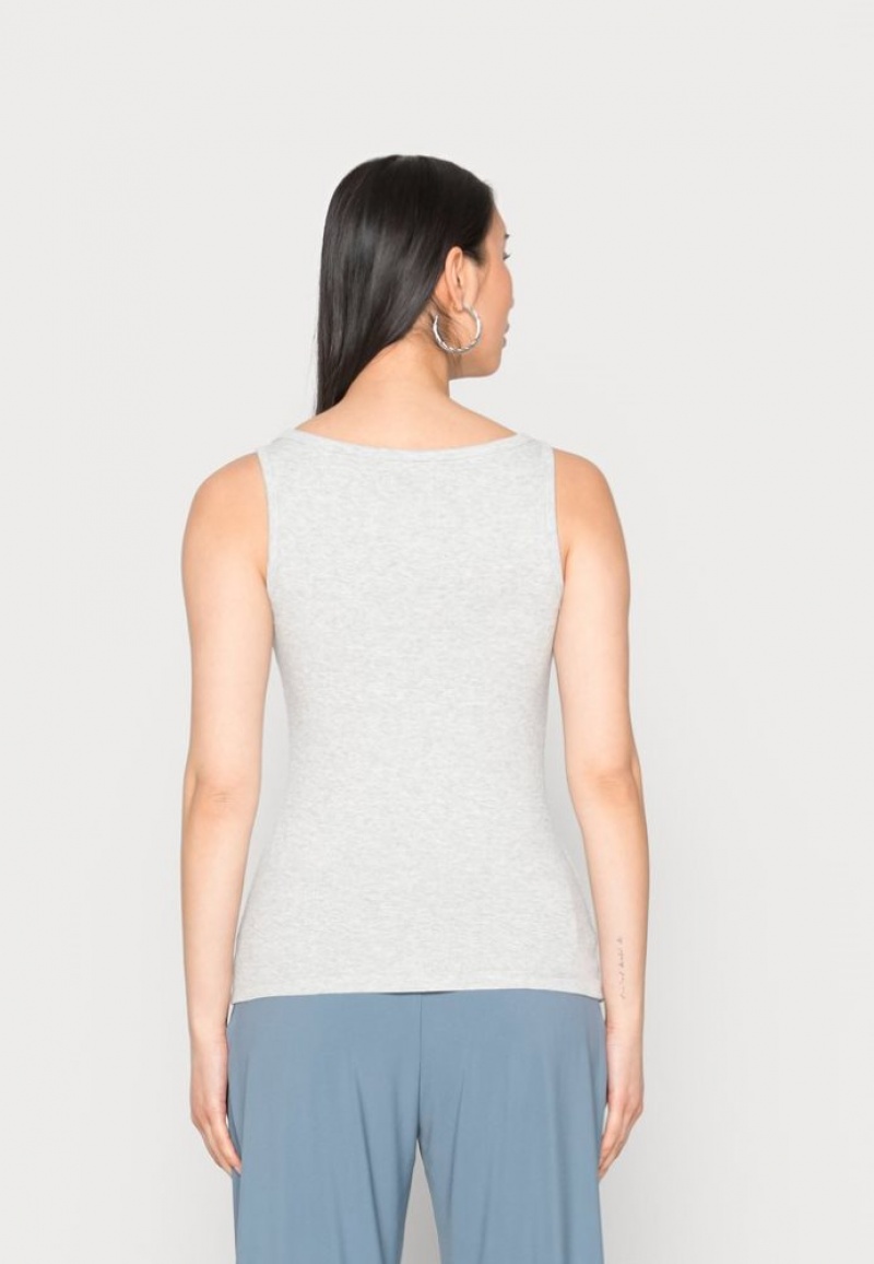 Anna Field Top T-shirts Dames Grijs | 9217-OUVRK