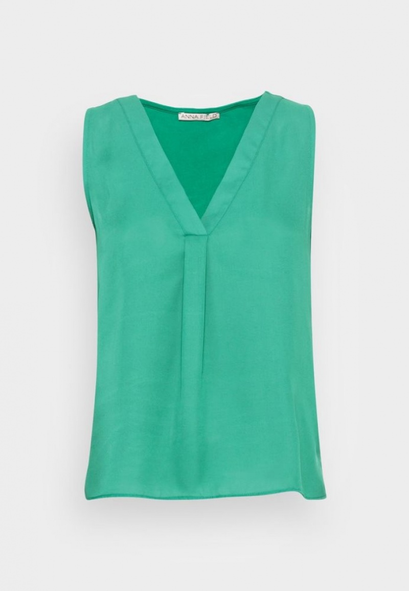 Anna Field Top T-shirts Dames Groen | 8371-KSJUO