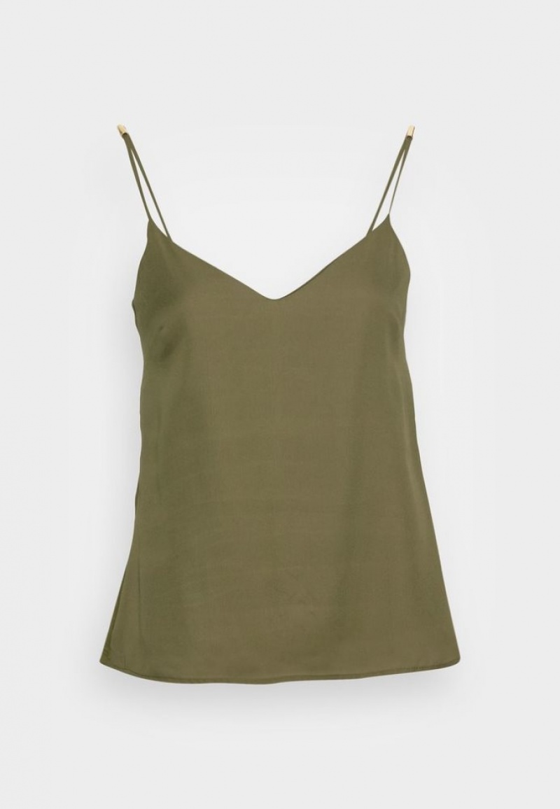 Anna Field Top T-shirts Dames Khaki | 4362-NMIPF