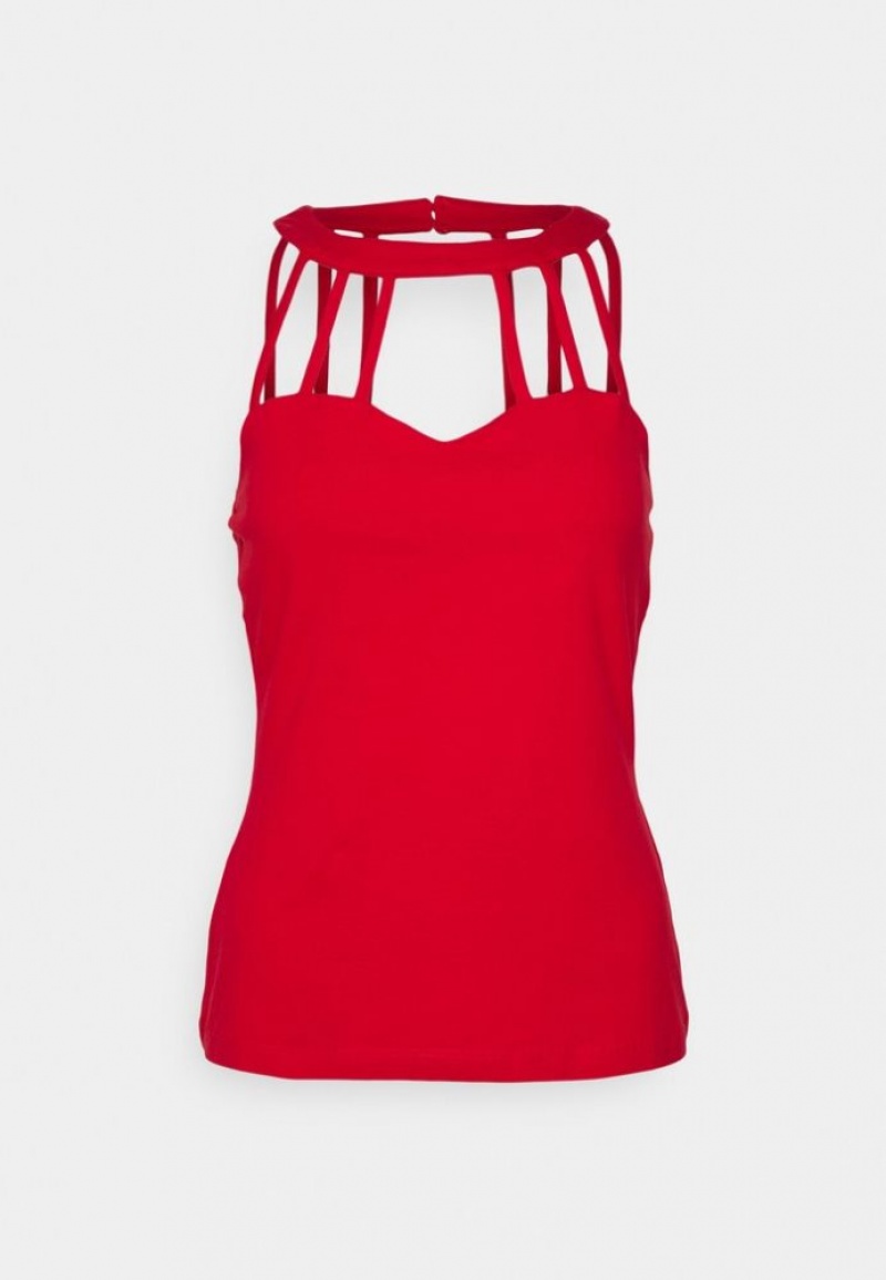 Anna Field Top T-shirts Dames Rood | 9486-MQVSC