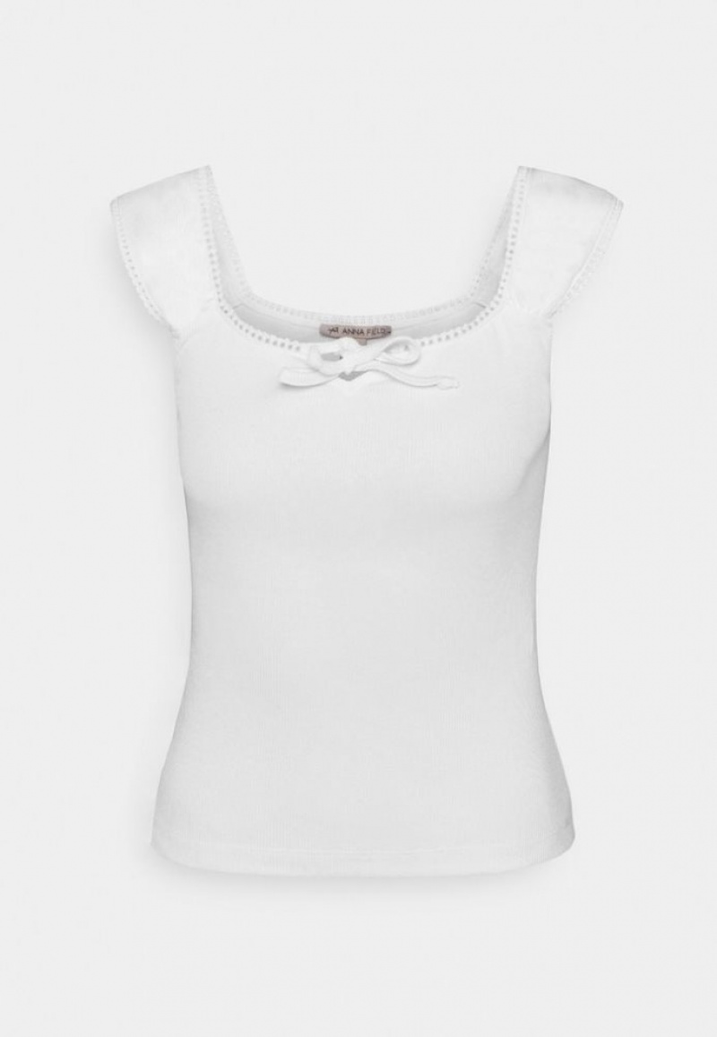 Anna Field Top T-shirts Dames Wit | 0437-LCAQD