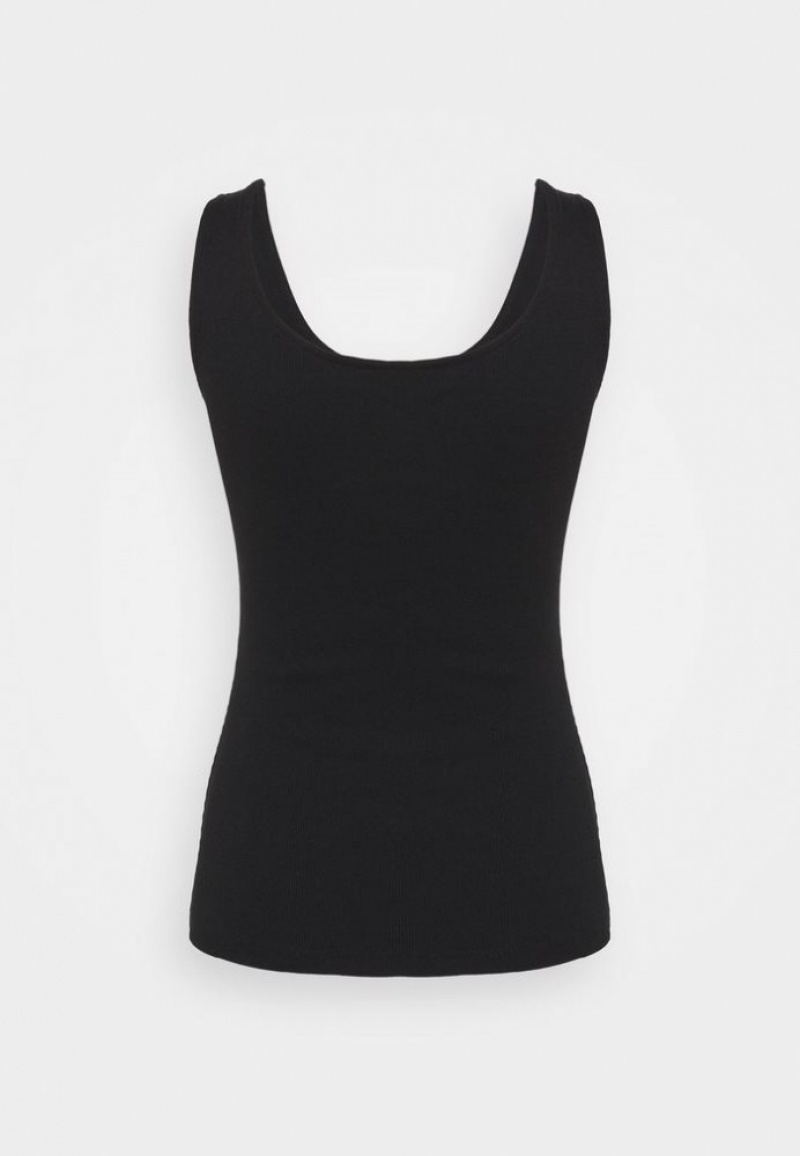 Anna Field Top T-shirts Dames Zwart | 7840-XSEVP