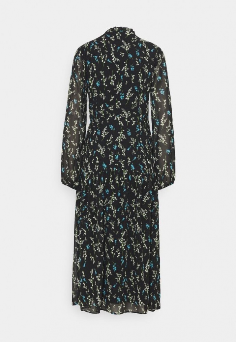 Anna Field Volant Maxi Jurken Printed Day Jurken Jurk Dames Zwart | 4205-SPHWE